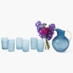 Mrs. Alice Navy Hobnail Jug< Jugs | For The Homemaker