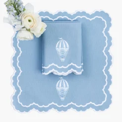 Mrs. Alice Nikki Hot Air Balloon Blue Napkins (Set of 4)< Napkins