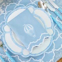 Mrs. Alice Nikki Hot Air Balloon Blue Napkins (Set of 4)< Napkins