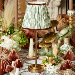 Mrs. Alice Olive & Chocolate Ikat Lampshade (18cm)< Lampshades