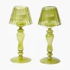 Mrs. Alice Olive Glass Lantern Tea Light Holder (Pair) - 24 cm< Summer Glassware | Summer Candleware