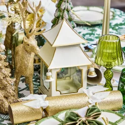 Mrs. Alice Olive Glass Lantern Tea Light Holder (Pair) - 24 cm< Summer Glassware | Summer Candleware