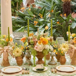 Mrs. Alice Olive Glass Lantern Tea Light Holder Set< Summer Glassware | Summer Candleware