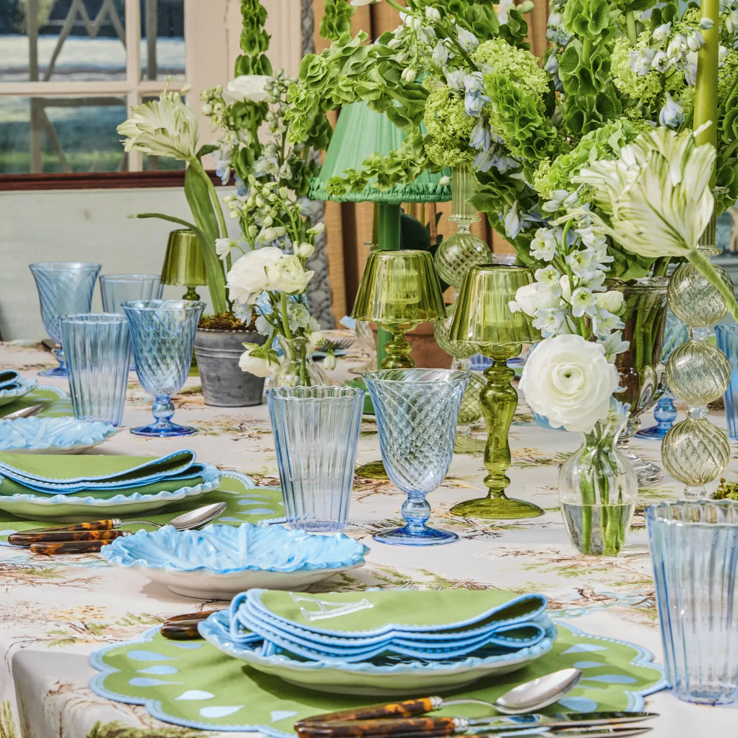 Mrs. Alice Olive Glass Lantern Tea Light Holder Set< Summer Glassware | Summer Candleware