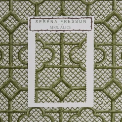 Mrs. Alice Olive Green Bamboo Trellis Fabric< Serena Fresson Fabrics