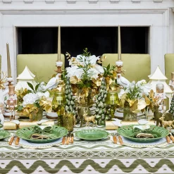 Mrs. Alice Olive Green Flocked Reindeer Family< Christmas Decorations