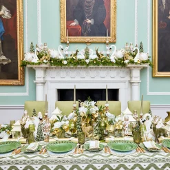 Mrs. Alice Olive Green Flocked Reindeer Family< Christmas Decorations