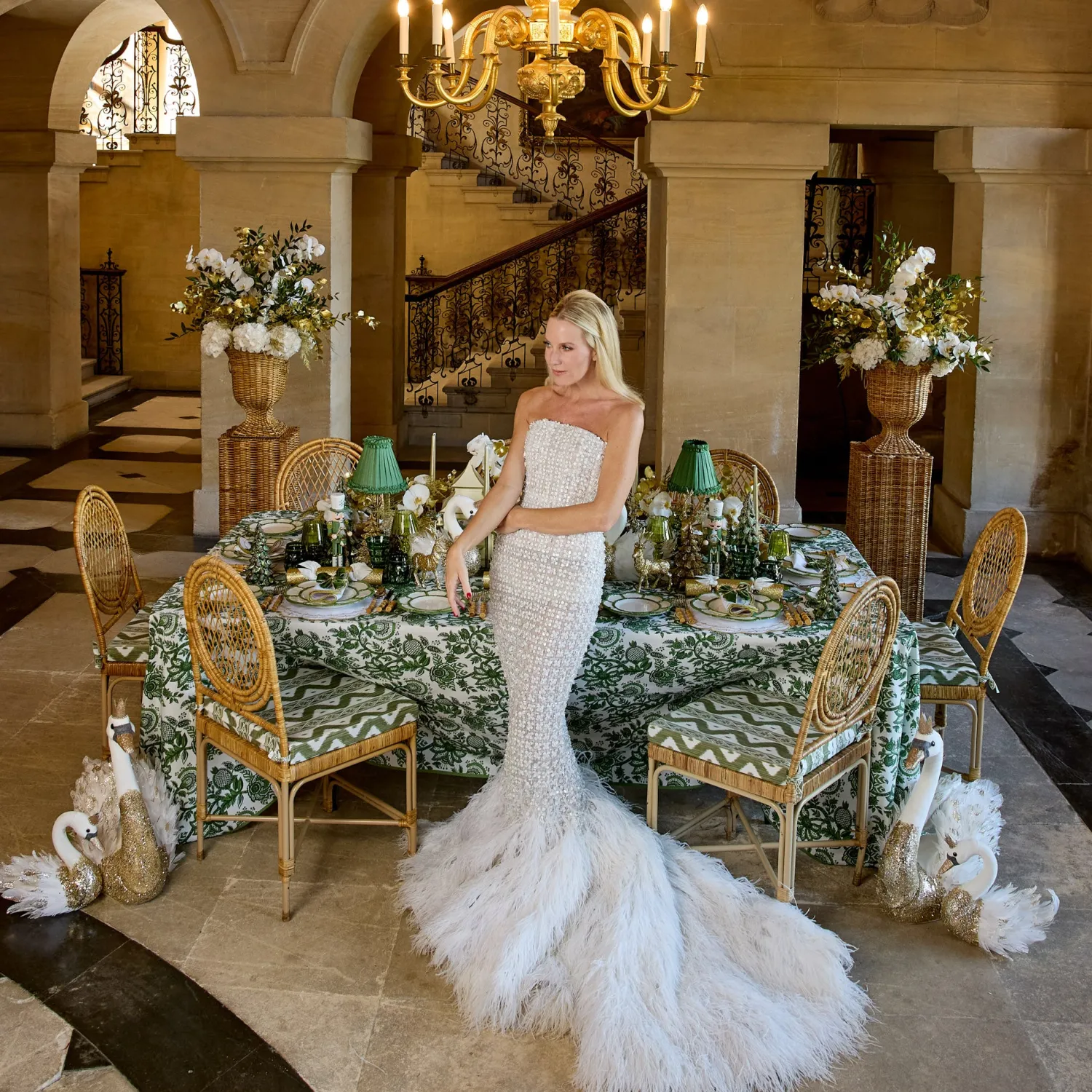 Mrs. Alice Olive Ikat Seat Pad Cushions (Set of 4)< Cushions