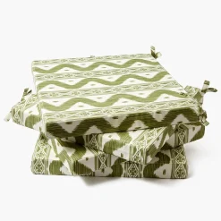 Mrs. Alice Olive Ikat Seat Pad Cushions (Set of 4)< Cushions