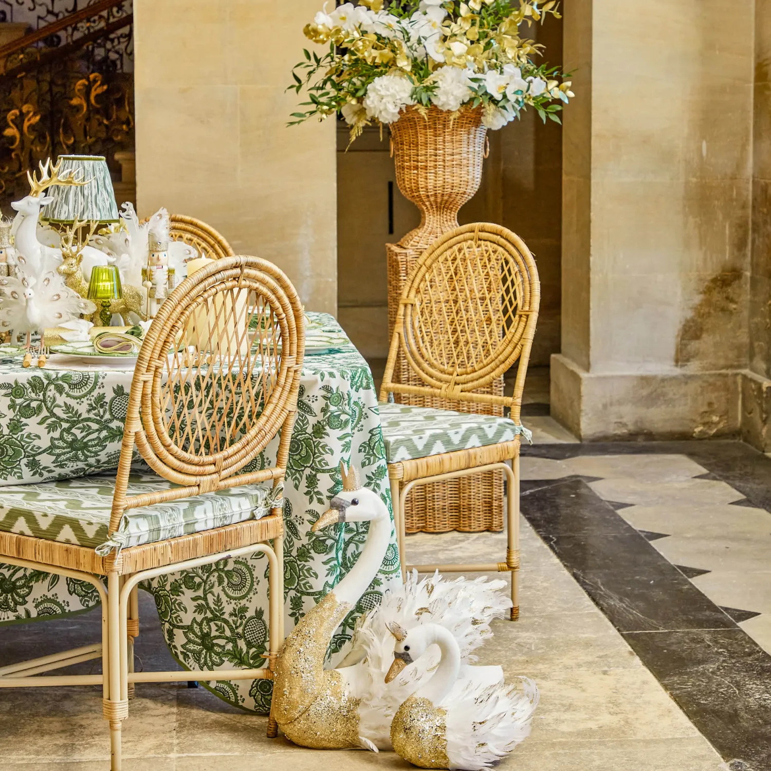 Mrs. Alice Olive Ikat Seat Pad Cushions (Set of 4)< Cushions