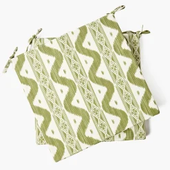 Mrs. Alice Olive Ikat Seat Pad Cushions (Set of 4)< Cushions