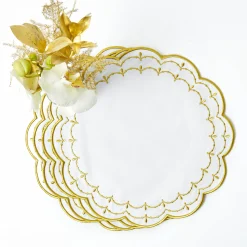 Mrs. Alice Olivia White & Gold Placemats (Set of 4)< Placemats