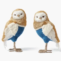 Mrs. Alice Ophelia Blue & Gold Owl (Pair)< Autumn Decorations