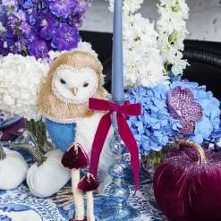 Mrs. Alice Ophelia Blue & Gold Owl (Pair)< Autumn Decorations