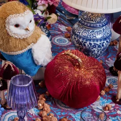 Mrs. Alice Ophelia Blue & Gold Owl (Pair)< Autumn Decorations