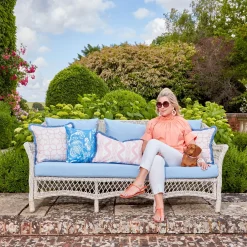 Mrs. Alice Palm Beach Pink Shaded Bamboo Fabric< Serena Fresson Fabrics
