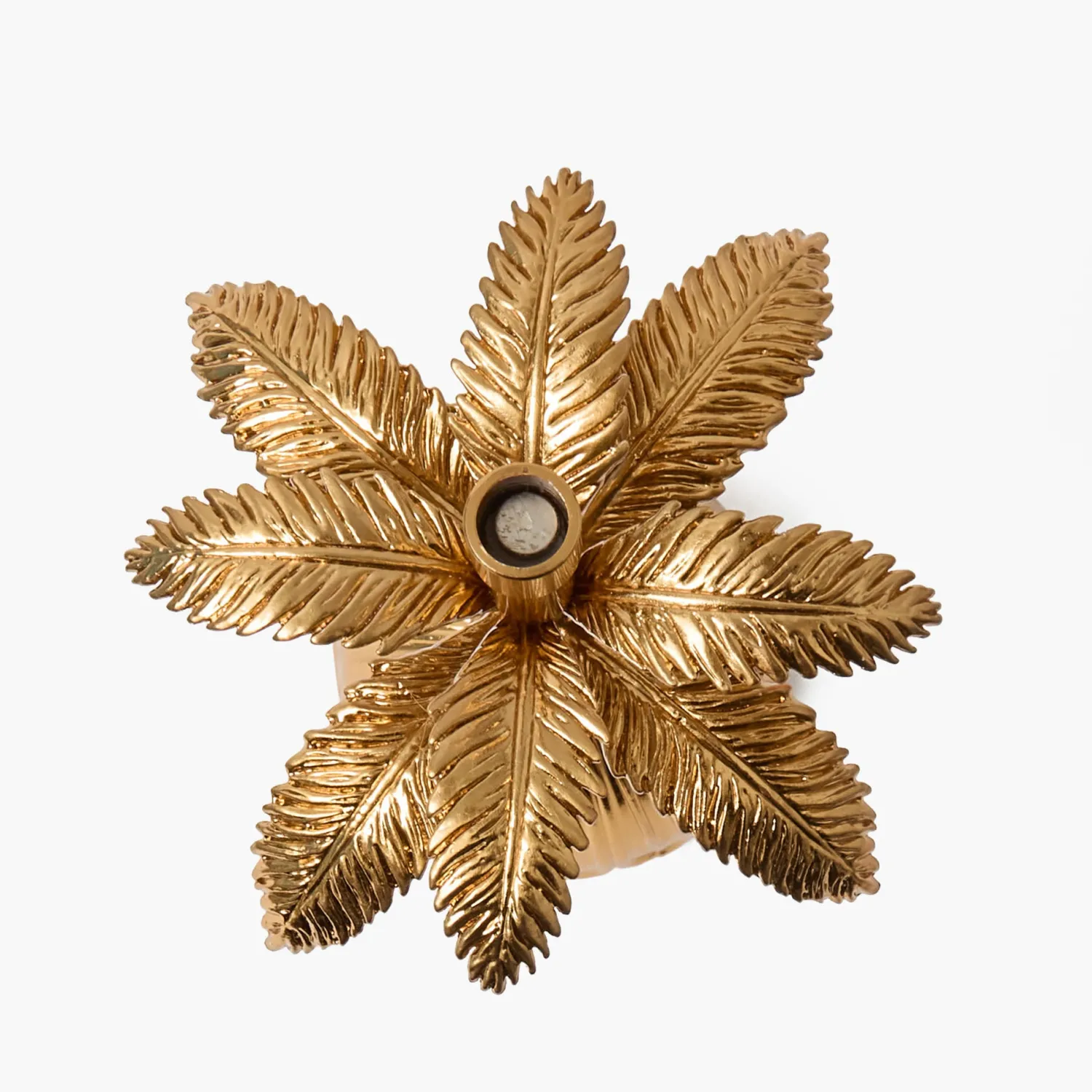 Mrs. Alice Palm Tree Rechargeable Lamp with Green & Blue Lotus Shade (18cm)< Rechargeable Table Lamps | Summer Lighting