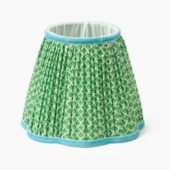 Mrs. Alice Palm Tree Rechargeable Lamp with Green & Blue Lotus Shade (18cm)< Rechargeable Table Lamps | Summer Lighting