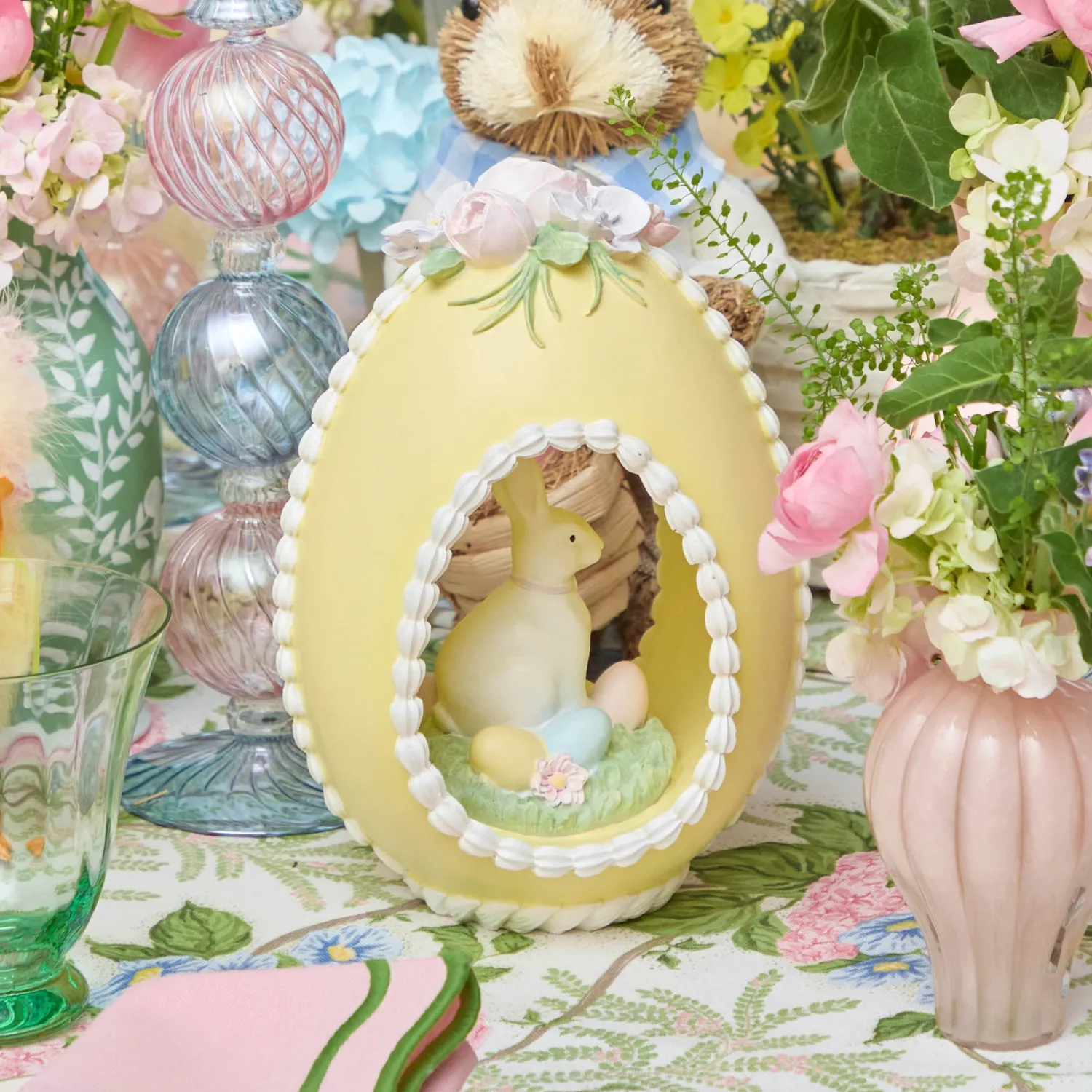 Mrs. Alice Pastel Bunny in Egg (Set of 3)< Spring Decorations