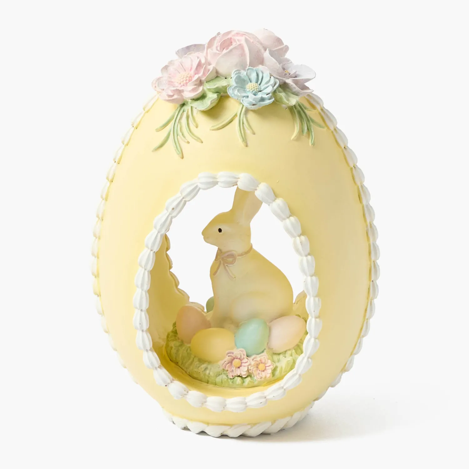 Mrs. Alice Pastel Yellow Bunny in Egg< Spring Decorations