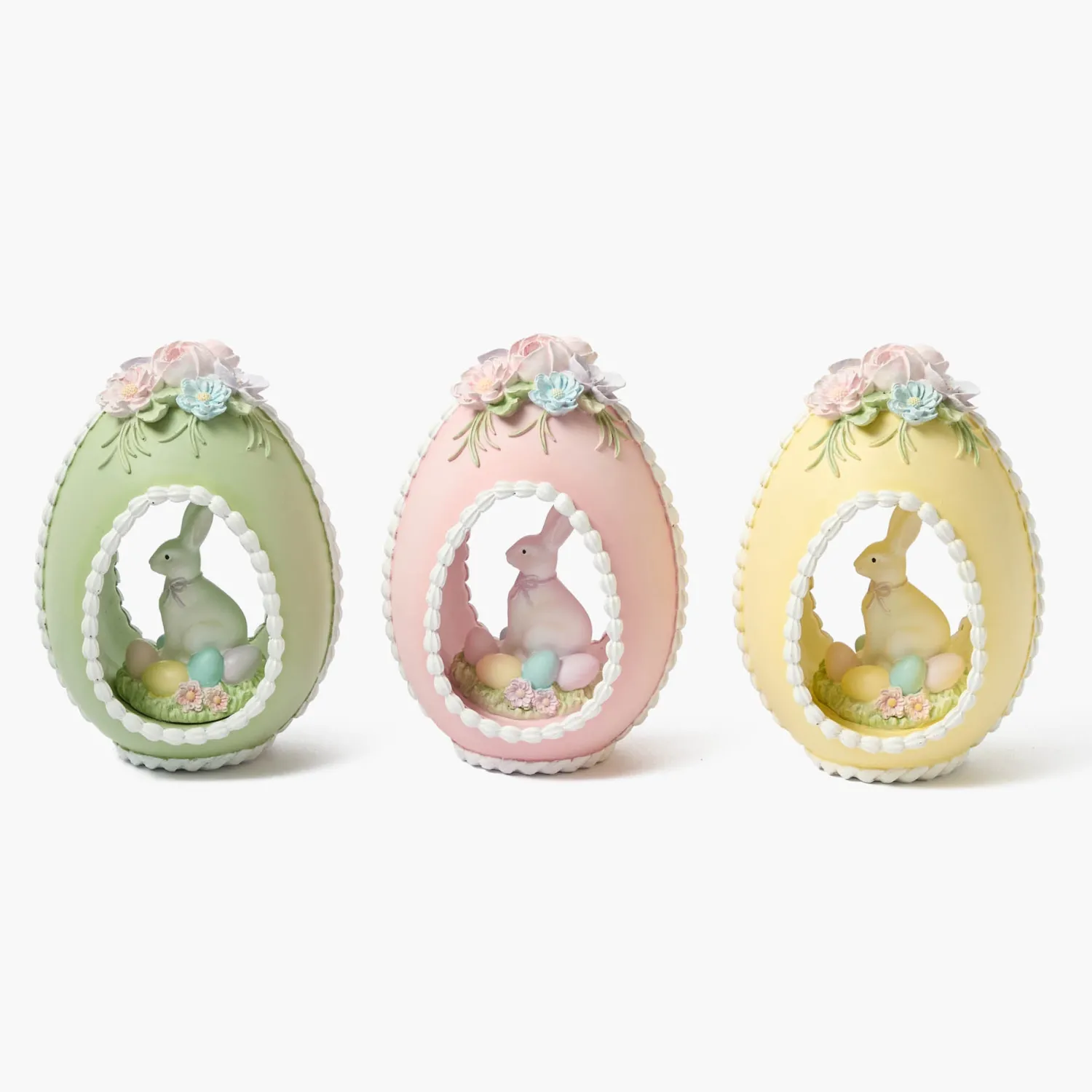 Mrs. Alice Pastel Yellow Bunny in Egg< Spring Decorations
