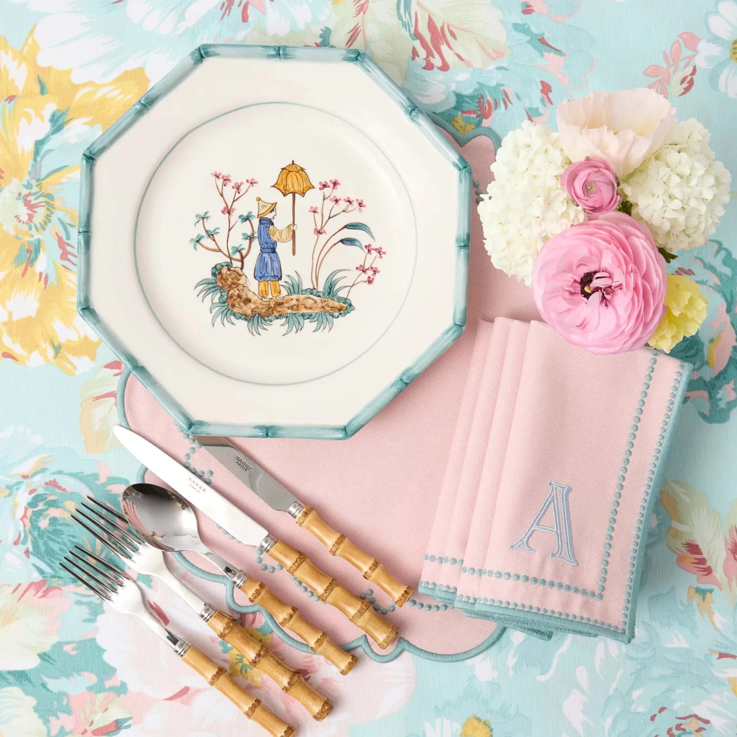 Mrs. Alice Patricia Blue Bamboo Dinner & Starter Plates (Set of 8)< Summer Crockery | Crockery Sets