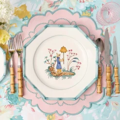 Mrs. Alice Patricia Blue Bamboo Dinner & Starter Plates (Set of 8)< Summer Crockery | Crockery Sets