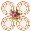 Mrs. Alice Petal Bamboo Ceramic Dinner & Starter Plates (Set of 8)< Summer Crockery | Crockery Sets