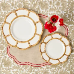 Mrs. Alice Petal Bamboo Ceramic Dinner & Starter Plates (Set of 8)< Summer Crockery | Crockery Sets