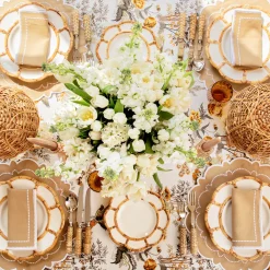 Mrs. Alice Petal Bamboo Ceramic Dinner & Starter Plates (Set of 8)< Summer Crockery | Crockery Sets