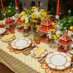 Mrs. Alice Petal Bamboo Ceramic Dinner & Starter Plates (Set of 8)< Summer Crockery | Crockery Sets