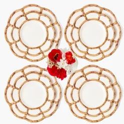 Mrs. Alice Petal Bamboo Ceramic Dinner & Starter Plates (Set of 8)< Summer Crockery | Crockery Sets
