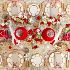 Mrs. Alice Petal Bamboo Ceramic Dinner & Starter Plates (Set of 8)< Summer Crockery | Crockery Sets