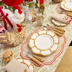 Mrs. Alice Petal Bamboo Ceramic Dinner & Starter Plates (Set of 8)< Summer Crockery | Crockery Sets