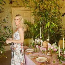 Mrs. Alice Pink & Green Pagoda Dinner Plates (Set of 4)< Dinner Plates | Crockery Sets