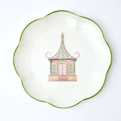 Mrs. Alice Pink & Green Pagoda Dinner Plates (Set of 4)< Dinner Plates | Crockery Sets