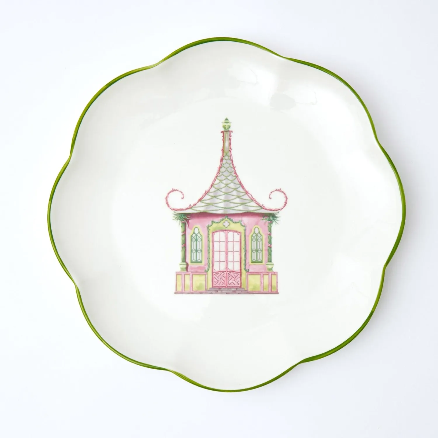 Mrs. Alice Pink & Green Pagoda Dinner Plates (Set of 4)< Dinner Plates | Crockery Sets