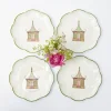 Mrs. Alice Pink & Green Pagoda Starter Plate (Set of 4)< Starter Plates | Crockery Sets