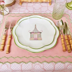 Mrs. Alice Pink & Green Pagoda Starter Plate (Set of 4)< Starter Plates | Crockery Sets