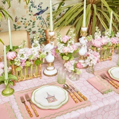 Mrs. Alice Pink & Green Pagoda Starter Plate (Set of 4)< Starter Plates | Crockery Sets