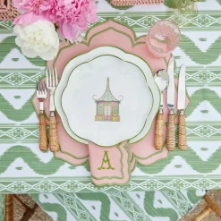 Mrs. Alice Pink & Green Pagoda Starter Plate (Set of 4)< Starter Plates | Crockery Sets