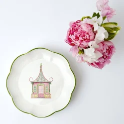 Mrs. Alice Pink & Green Pagoda Starter Plate (Set of 4)< Starter Plates | Crockery Sets