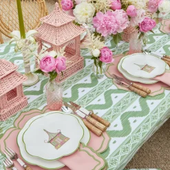 Mrs. Alice Pink & Green Pagoda Starter Plate (Set of 4)< Starter Plates | Crockery Sets