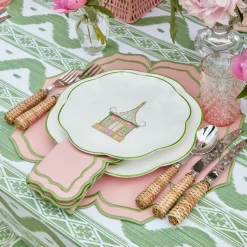 Mrs. Alice Pink & Green Pagoda Starter Plate (Set of 4)< Starter Plates | Crockery Sets