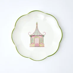 Mrs. Alice Pink & Green Pagoda Starter Plate (Set of 4)< Starter Plates | Crockery Sets