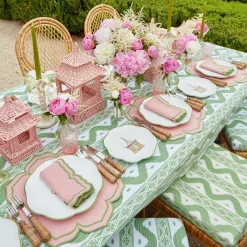 Mrs. Alice Pink & Green Pagoda Starter Plate (Set of 4)< Starter Plates | Crockery Sets