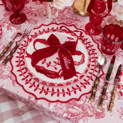 Mrs. Alice Pink & Red Bow Laurel Placemats (Set of 4)< Placemats