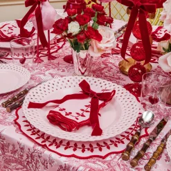 Mrs. Alice Pink & Red Bow Laurel Placemats (Set of 4)< Placemats