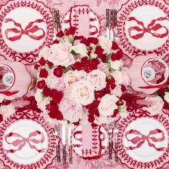Mrs. Alice Pink & Red Laurel Napkins (Set of 4)< Napkins