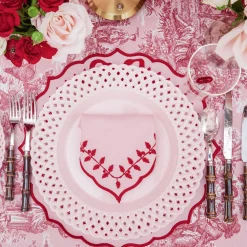 Mrs. Alice Pink & Red Laurel Napkins (Set of 4)< Napkins